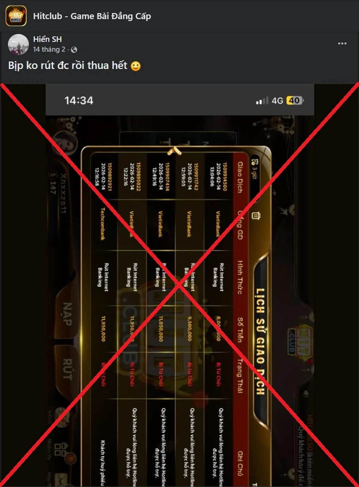 Phân tích cách chơi xấu về “nạp rút tiền”